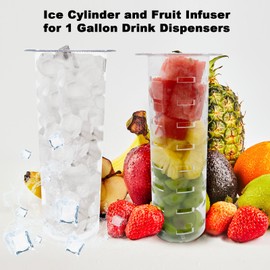 Fruit Infuser & Ice Core Insert Set for 1 Gallon Drink Dispensers – 2-Pack Combo for Flavorful & Chilled Drinks – Fits 1 Gallon Mason Jars – Ideal for Iced Tea,Lemonade,Fruit Water & Party Punches