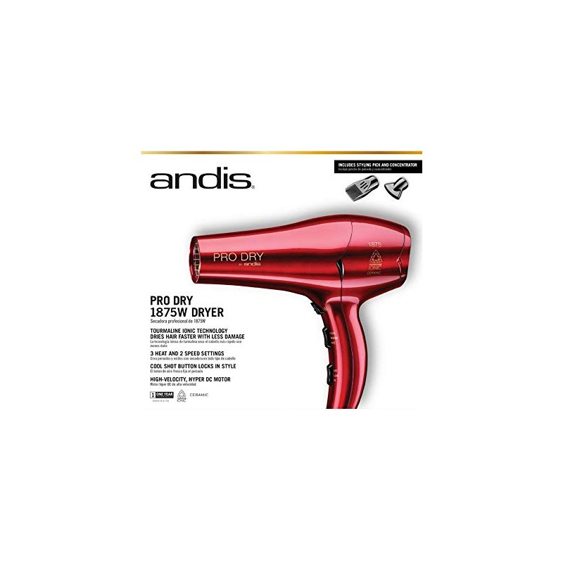 Andis 30245 1875W Tourmaline Ceramic Ionic Pro Dry Professional Hair