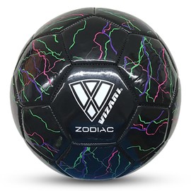 Vizari Zodiac Soccer Ball for Kids, Youth & Adult - Size 4, Black | Rubber Bladder for Superior Air Retention & Shape | Perfect for Outdoor Training, Fun Play & Beaches