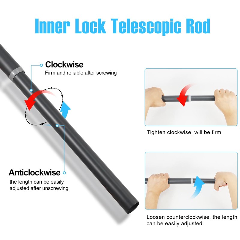 Wardlock 33cm-54cm Grey Extendable Stainless Steel Wardrobe Rail, Adjustable Clothes
