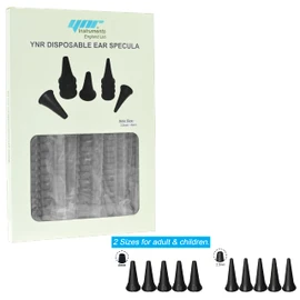 YNR Otoscope Disposable Specula Ear Piece Ear Inspection Examination Diagnostic Black - Pack of 300
