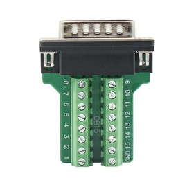 YIOVVOM DB15 Female Adapter 15-Pin Port to Terminal Connector with Case and Nut