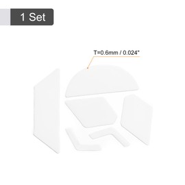 PATIKIL Rounded Curved Edges Mouse Feet Skates Pads 0.6mm for G900 Gaming Mouse Feet Replacement White 6Pcs/1 Set