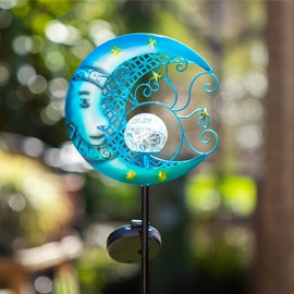 Gadgy Solar Garden Stake Garden Decoration Outdoor - Solar Plug for Outdoor Garden as Garden Light - Solar Lamp Moon - Solar Garden Light - Solar Lights for Outdoor Decoration Waterproof