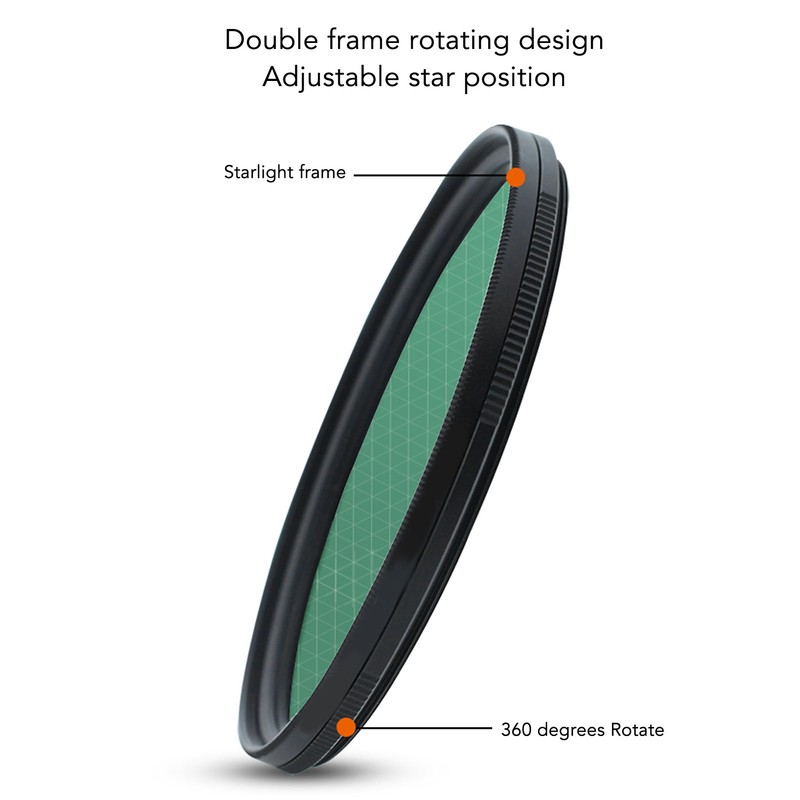 Adjustable Star Filter Anti Scratch Starburst Lens Filter 4 Points