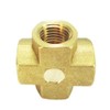 Nigo Industrial Co. Forged Brass Pipe Fitting, 4-Way Tee, Female