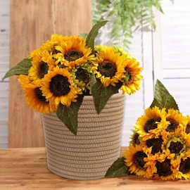 Defined Deco 2 Pack Jute Hanging Basket,Hanging Rope Basket with 4 hooks,Flower Plants Wall Basket Decor Set,Rustic Woven Basket Organizer,Boho Wall Decor for Living Room,Bedroom,Bathroom,Entryway.