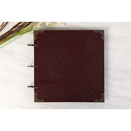 12 x 12 Inch Large Leather Hardcover 80 Pages DIY Scrapbook Photo Album Blank Craft Paper Wedding Anniversary Family Photo Scrapbook Album (Brown, 12 x 12 Inch)