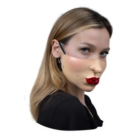 Ghoulish Productions Cubrebocas Red Lips Color Beige