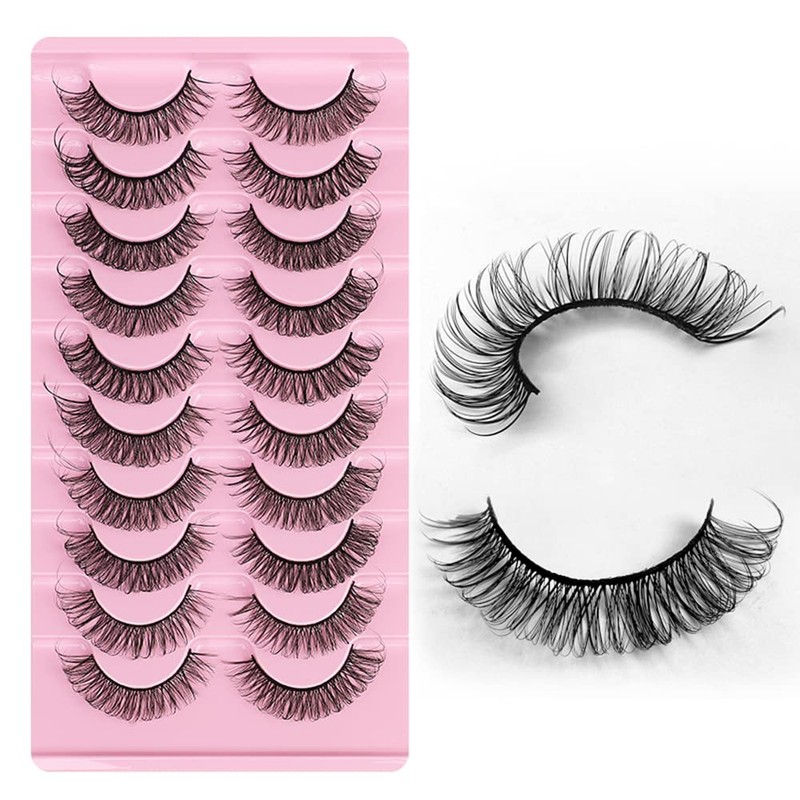 False Eyelashes, Russian Strip Lashes, Natural Look Wispy False Lashes,