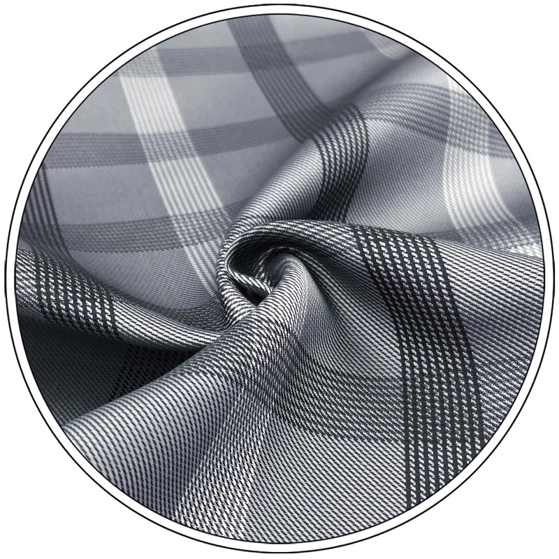 S1 SHLAX&WING Check Grey Men's Necktie 100% Silk, 12.6 x