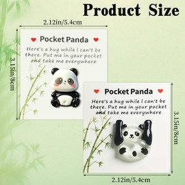 2 PCS Pocket Hug Gift A Little Pocket Panda Hug Panda Gifts Mini Animal Pocket Hug Decoration Cute Pocket Keepsake Ornament Encourage Gift for Friends Lovers Birthday Valentines (Panda)