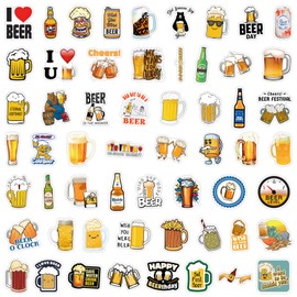 Funny Beer Stickers for Adults, Cute Drink Stickers 55PCS Vinyl Waterproof Cute Cup Stickers for Water Bottles Beer Glass Luggage Laptop Phone Case.Funny Beer Stickers for Man and Woman
