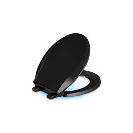 KOHLER CACHET NIGHTLIGHT RL QC ROUND T SEAT, Ready Latch, Round, BLACK