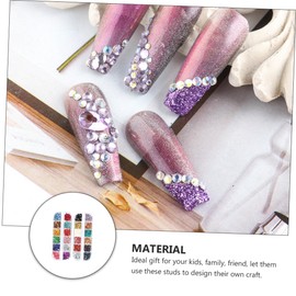 Healeved Nail Art Wear Nails Rhinestones Craft Set 3mm Flat Diamond Manicure Jewelry