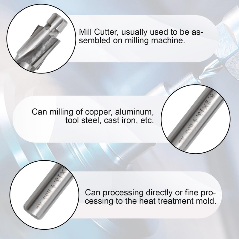 ZDSFSD 5Pcs HSS Counterbore End Mill M3-M8 Pilot Slotting Tool