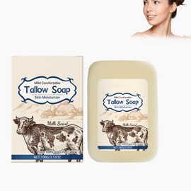 Tallow Kuhfettseife Reinigt Sanft Den Ganzen Körper, 100 G Naturseife Handgefertigt Seife Reinigungsseife Badeseife Für Die Haut Body Glitter Creme,Spendet Feuchtigkeit Pflegt Die Haut Macht Sie Weich