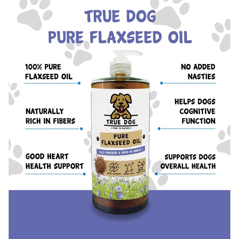 True Dog Flaxseed Oil for Dogs 500ml | Natural Omega