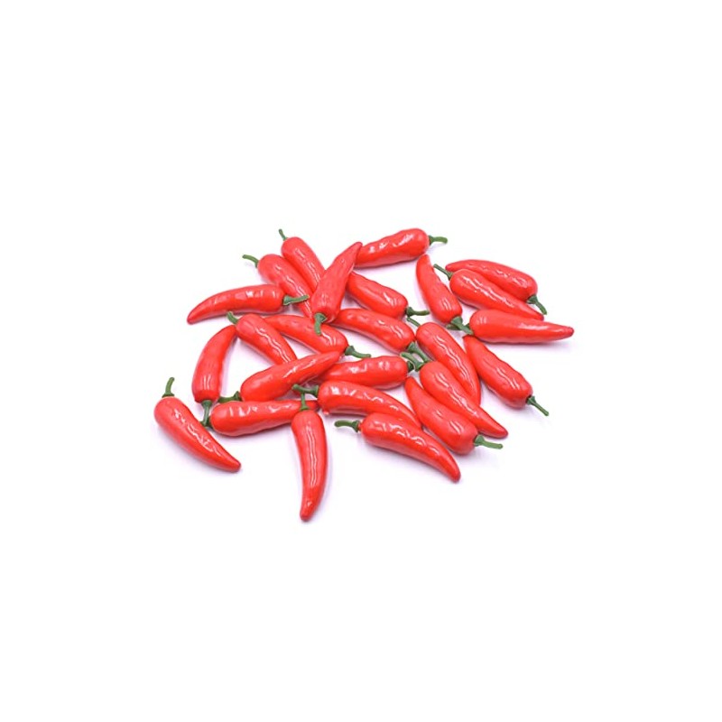25pcs Mini Simulation Artificial Lifelike Fake Vegetable Red Pepper Hot