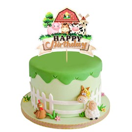 Blumomon 32 Stück Bauernhoftiere Cupcake Toppers Kuh Schaf Schwein Huhn Cupcake Picks Scheune Bauernhof Tiere Kuchen Dekorationen für Kindergeburtstag Party Baby Shower Party Dekorationen Zubehör