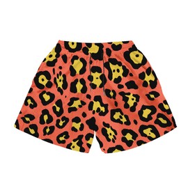 JJZPGZIN Fashion Leopard Print Swim Trunks Colorful Animal Printing Quick Dry Active Shorts for Mens,Orange Leopard Print S