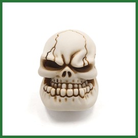 Motoforti Universal Skull Head Style Car Auto Manual Gear Shift Knob White Item Replacement Long-lasting
