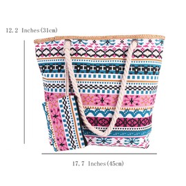 FAVORTALK Beach Bags for Women Tote Bag Large Shoulder Bag with Zipper and Pockets for College School Work Travel Shopping (Pink),B25904