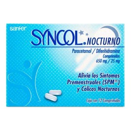 Syncol Nocturno Comprimido 650 Mg/25 Mg, 12 Comprimidos