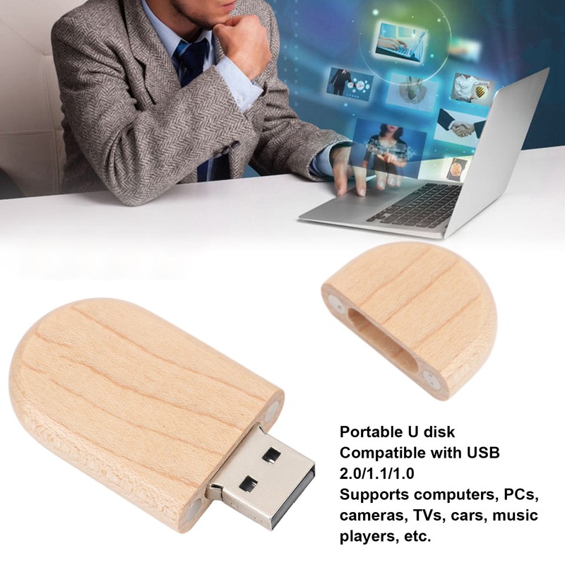 Wooden USB Stick Waterproof Anti Static Anti Magnetic USB Flash