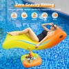 Funbroz Orange Pool Lounger Float with Cup Holder - Large