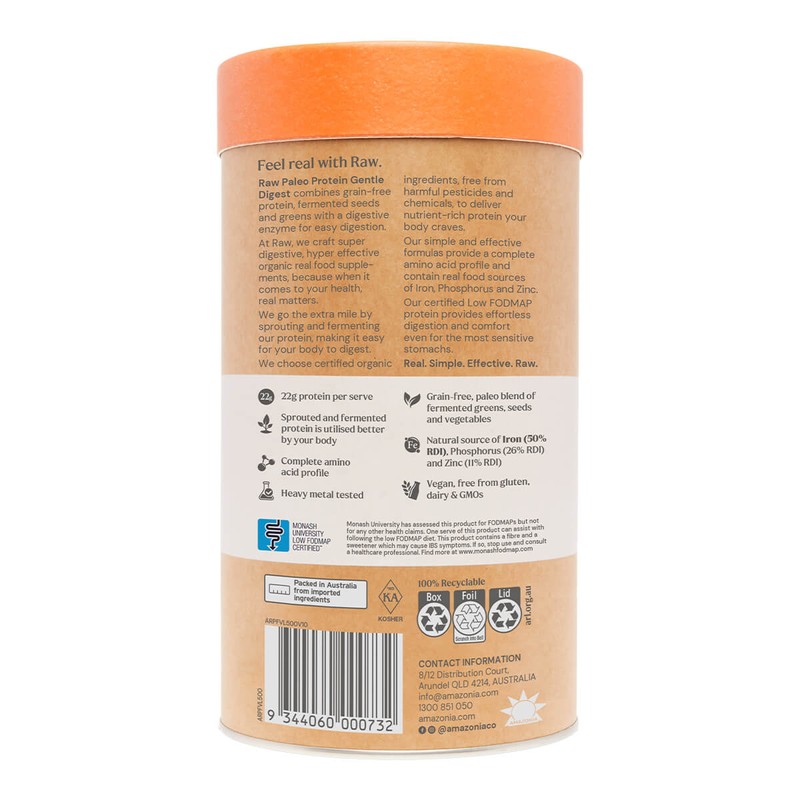 Amazonia Raw Paleo Protein Gentle Digest - Vanilla, 500g