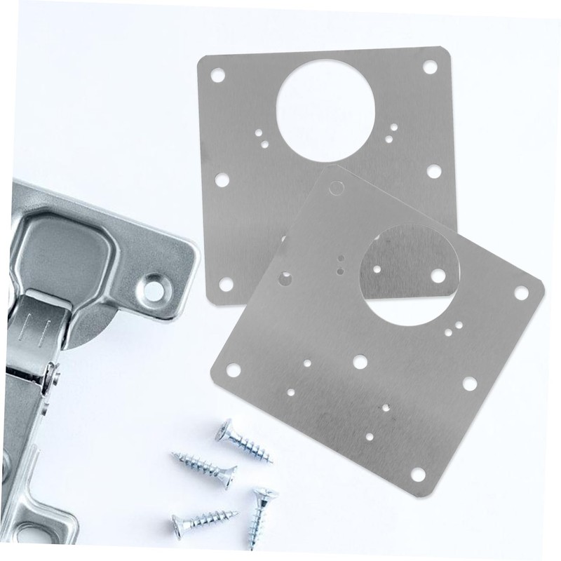 Sosoport 8pcs Cabinet Hinge Repair Plates Door Filler Plate Kit