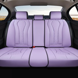 Coverado Purple Car Seat Covers, Back Car Seat Cover, Leather Seat Cover, 3-Pieces Car Seat Cushion, Luxury Seat Cover Seat Protector Universal Fit Most Cars Trucks SUV