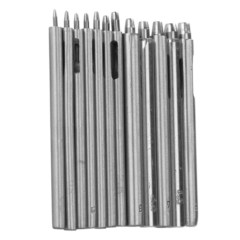 12pcs Leather Hole Punch Cutter 0.5‑5mm Hollow Punch Set for