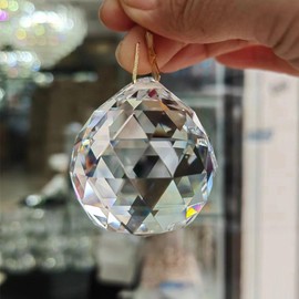 80mm Large Crystal Prism Suncatcher for Windows Hanging, Clear Glass Crystal Sun Catcher Beads Pendants Maker Balls for Indoor Outdoor Garden Feng Shui Home Decor