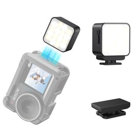 VRIG Action Camera Light Magnetic LED Fill Lighting with Magnet Patch, 3000-6000K Mini Video Light for DJI Osmo Action 5 Pro/4/3, Camera Cage and Osmo Pocket 3/2 Accessories, FD-02
