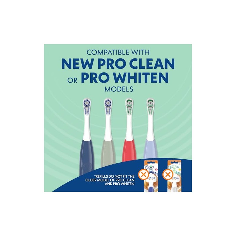 Spinbrush New PRO Clean Replacement Heads, Electric Toothbrush Refills, Soft