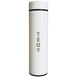 TEQY Thermos Flask with LED Display, 500 ml, Stainless Steel Vacuum Flask with Temperature Display, White