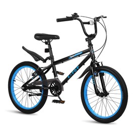 20 Inch Kids' Bike for Boys Aged 7-12, BMX-Style Bike for Kids, Lightweight Children's Bicycles with Adjustable Seat, Kids' Bicycles with Front V-Brake & Rear Coaster Brake (Blue)