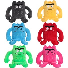 13CM 6pcs Colour Monster Plush Toy,Emotional resources for children,Soft Sad blue and Happy yellow monster Stuffed Animal Toy,Cute Colour Monster Plush Doll Plushies Pillow for Kids Plush Figure Gift