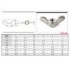 304 Stainless Steel Wing Nut Set M12 Butterfly Nut Hand