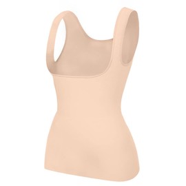 EUYZOU Women's Underbust Shapewear Tank Tops - Seamless Tummy Control Compression Camisole Tops Slimming Tank - Nude XL