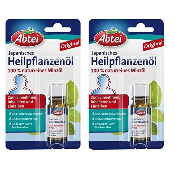 Abtei Japanisches Heilpflanzenöl - 100% naturreines Minzöl zum Einnehmen, Inhalieren