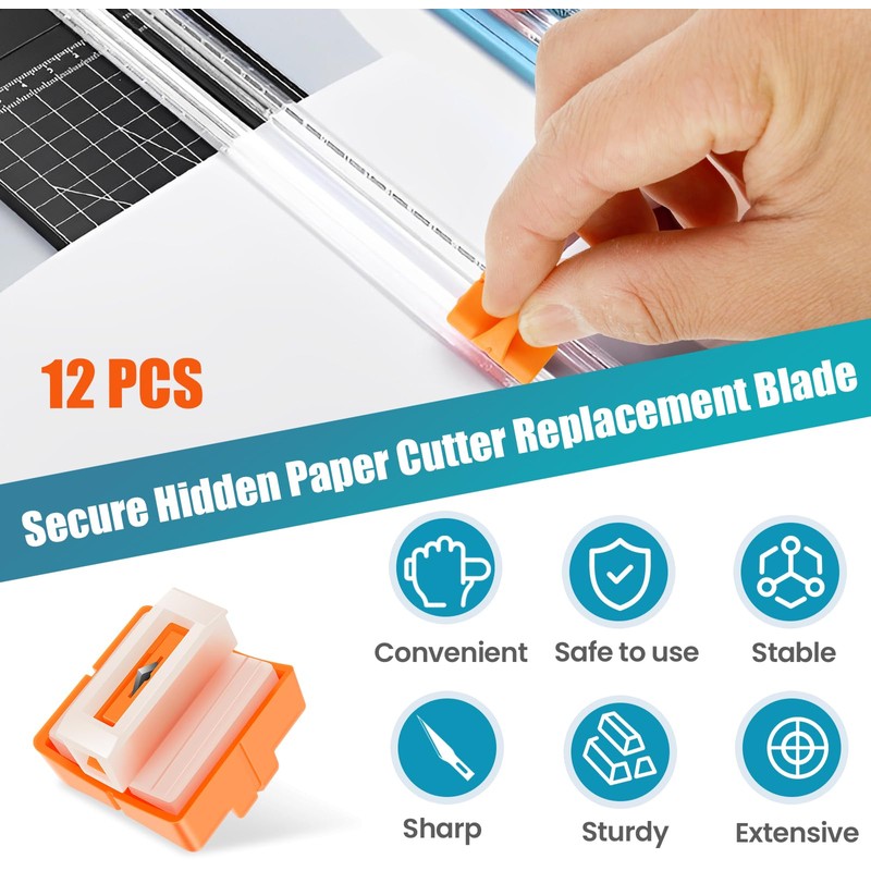 12 Pcs Paper Cutter Replacement Blades Efficient Paper Trimmer Blades