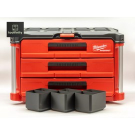 For Milwaukee (3-Pack) Bins for Milwaukee PACKOUT 3-Drawer Toolbox Organizer Trays