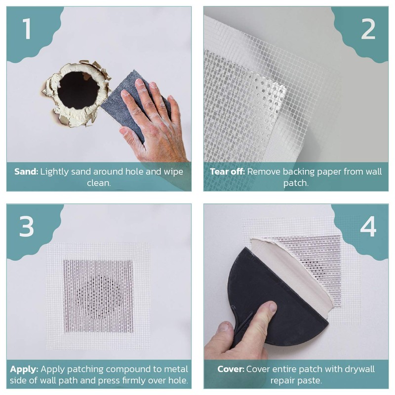 benvesa Drywall Patch, 2x2 in, 2 Pcs, Wall Patch Repair