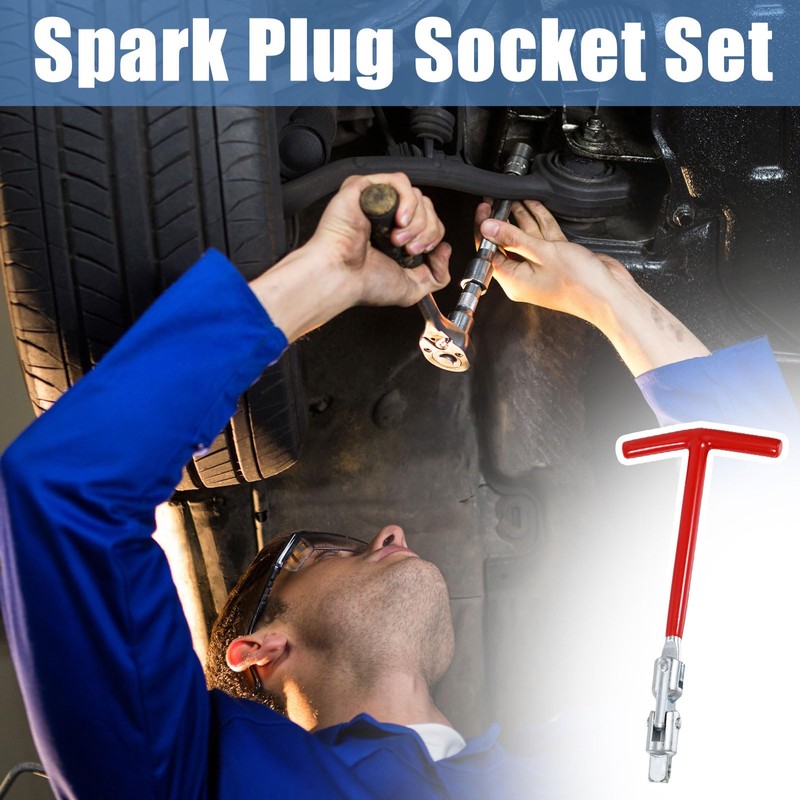 4Pack Spark Plug Socket Wrench Set, T-Handle 16mm (5/8") 21mm