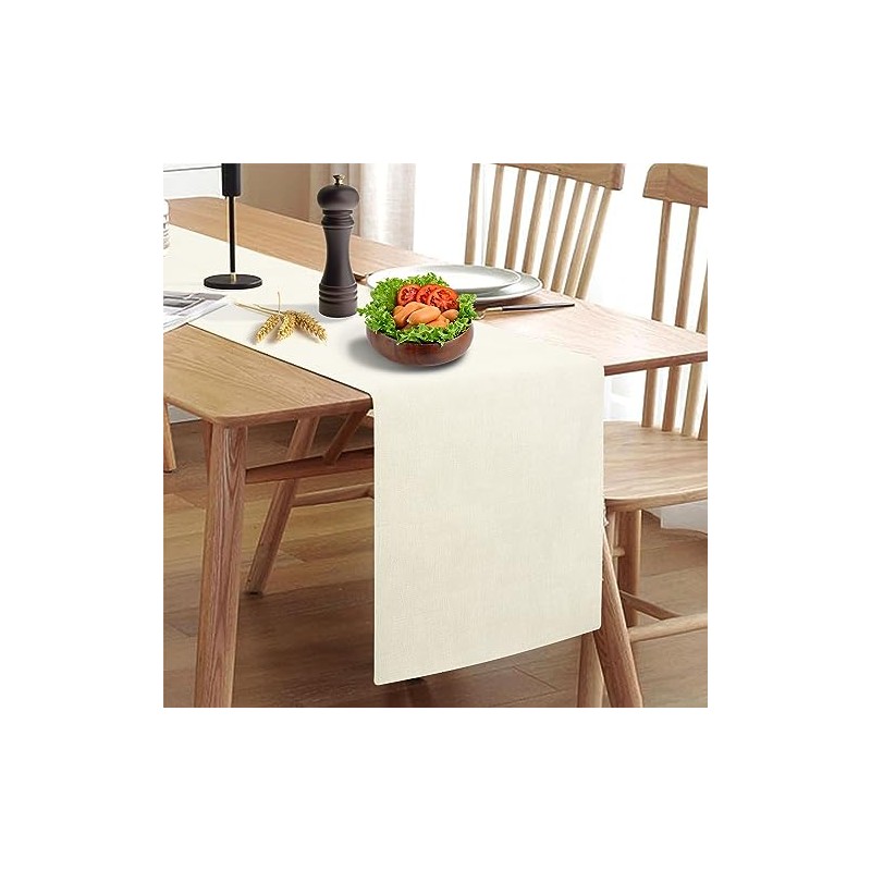 Rinpon Waterproof Wipeable Table Runner, Thick Farmhouse Table Runner, Dresser