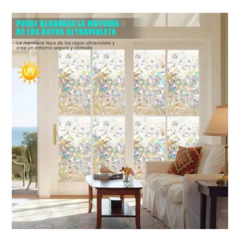 Dolores 2m Tapiz Adherible Decora Ventanas Vitral Vinilo Cristal 3d