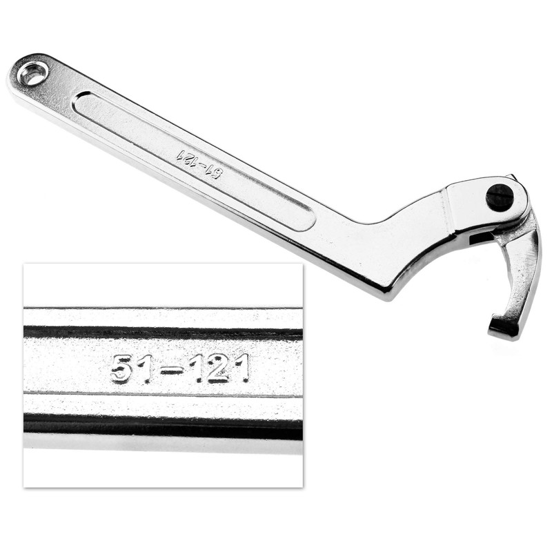 51-121Mm 2-4.3/4 Inch Chrome Vanadium C Spanner Tool Adjustable Hook